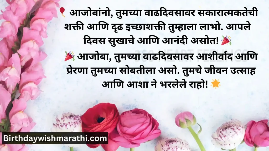 Floral birthday greeting in Marathi for loved ones