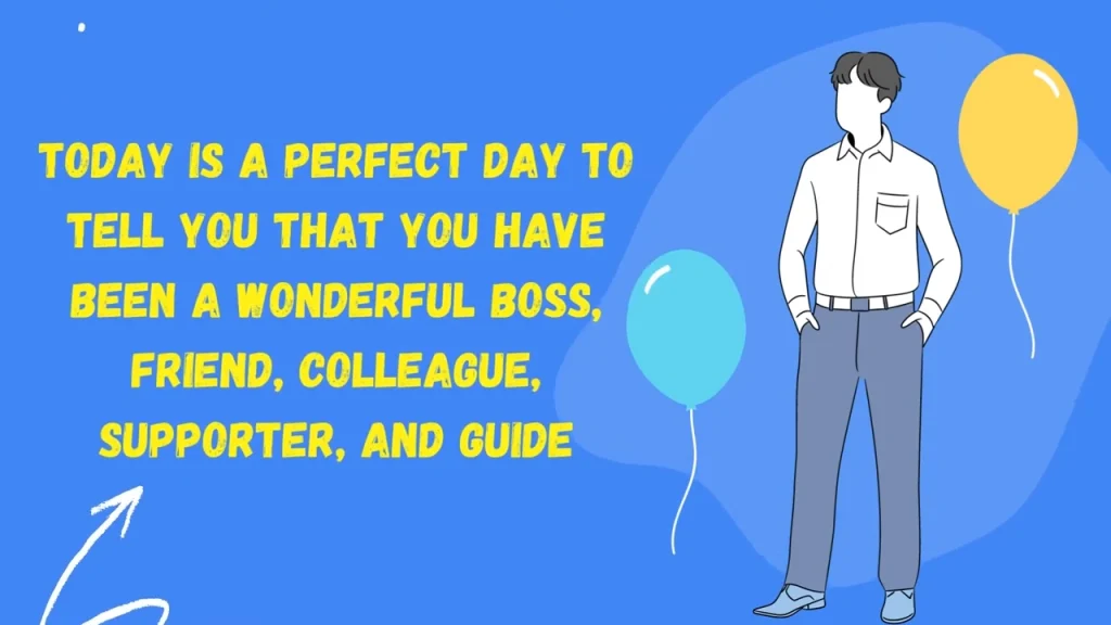 Blue background with animated boss for birthday wishes